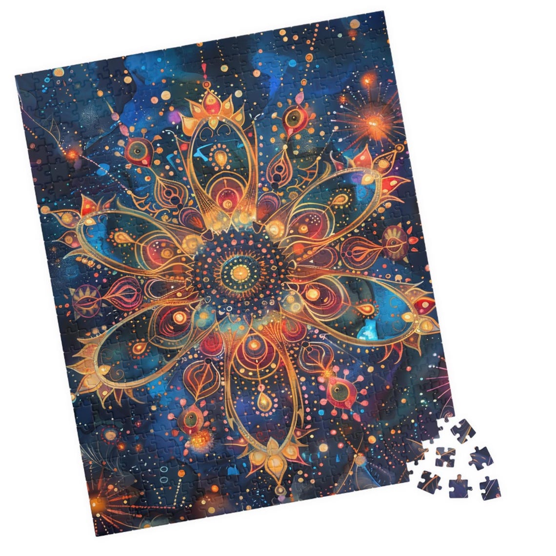 Celestial Mandala IV Golden Starry Night Sky Fantasy Art Poster