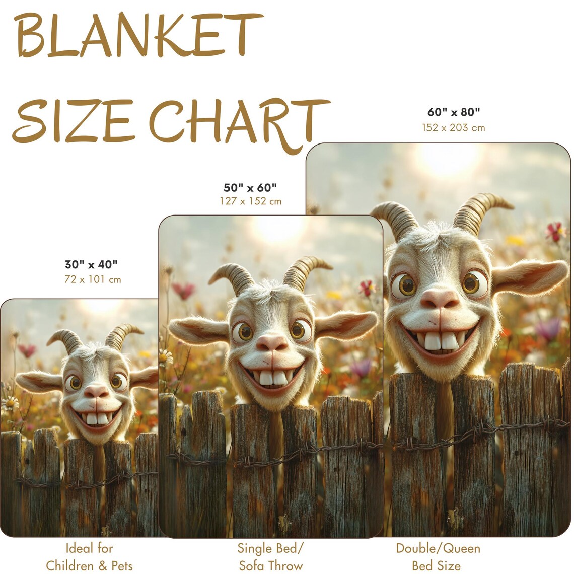 Happy Smiling Goat Peeking Over a Rustic Wooden Fence Poster - Image 4