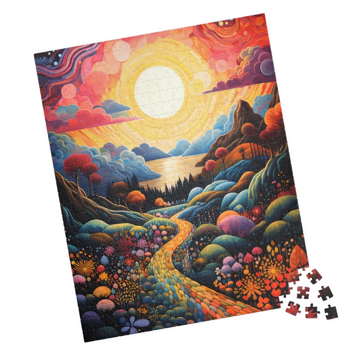 Rainbow Valley Jigsaw Colorful Fantasy Landscape Puzzle Relaxing For One Fun Tech Free Group Activity Great Gift For Hospital Patients