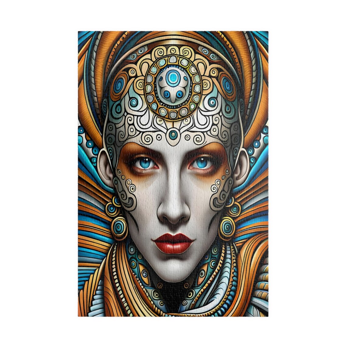 Striking Geometric Art Deco Princess Portrait Art Art Poster - Image 3