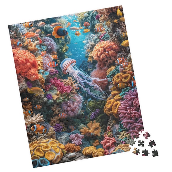 Jellyfish In The Reef Jigsaw Puzzle Gift For Birthdays Hospital Paitents And Nursing Homes Fun Tech Free Family Activity