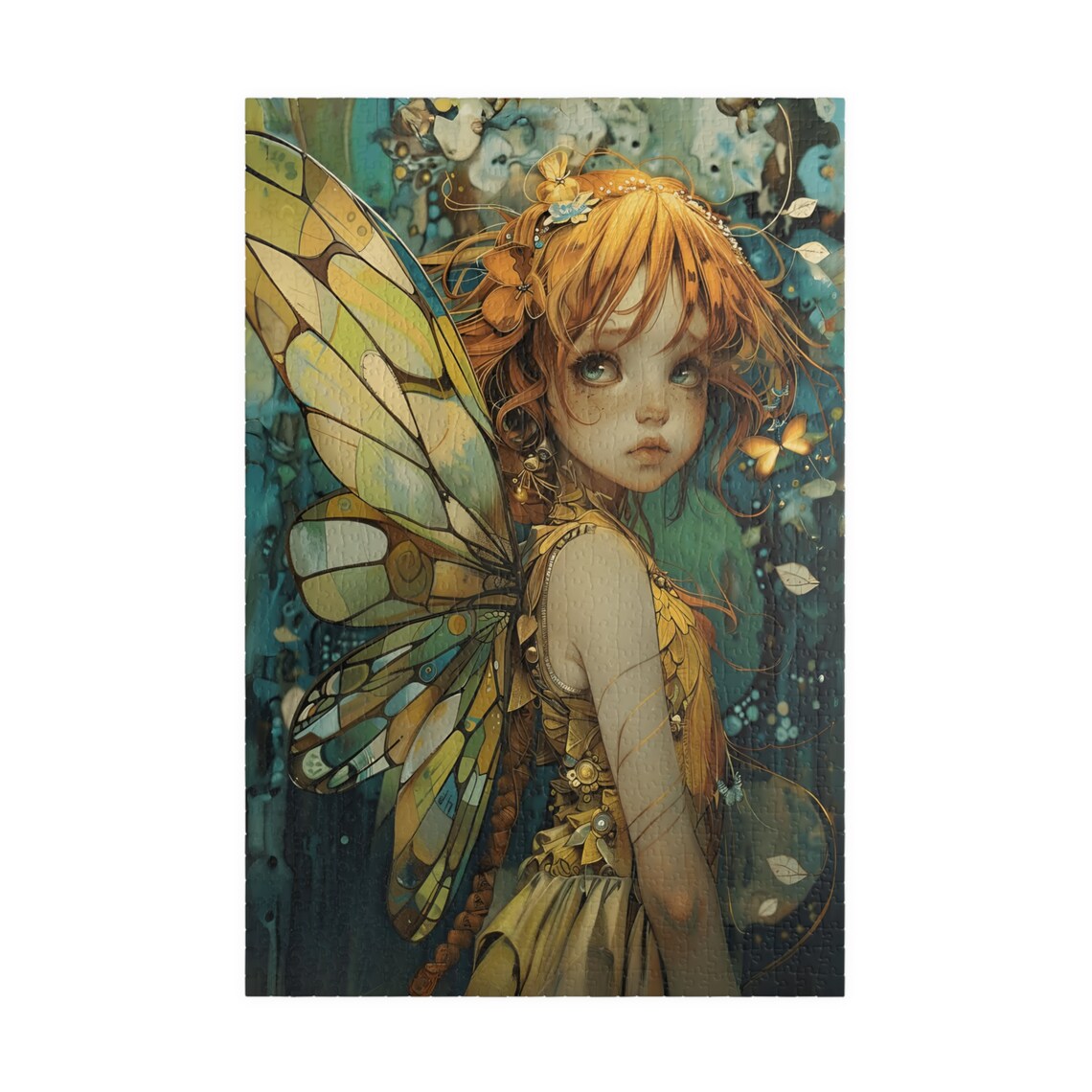 Fairy With Stained Glass Wings And Copper Hair Forest Art Poster - Image 3