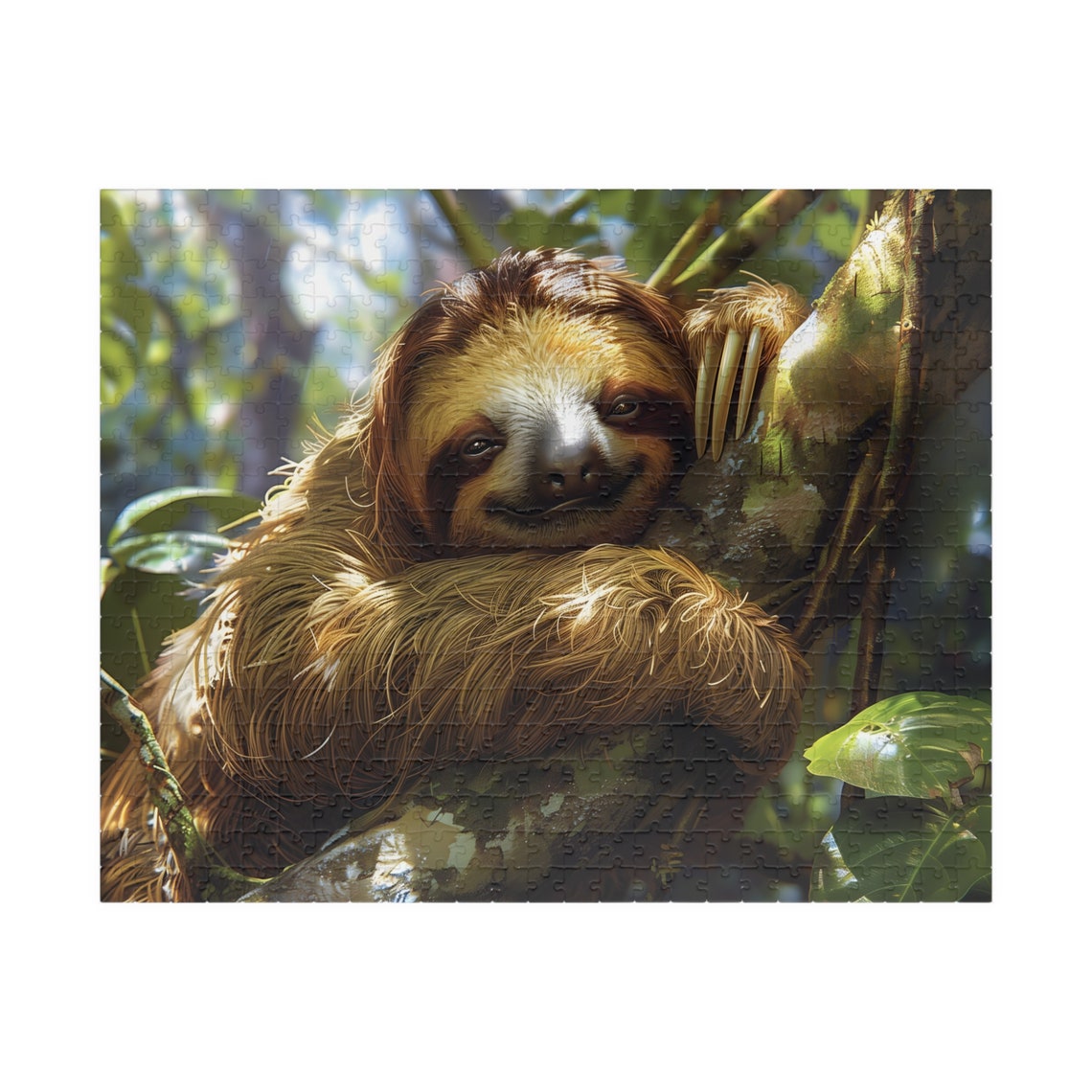 Cute Sloth Resting on Tree Branch Jungle Wildlife Photo Poster - Image 4