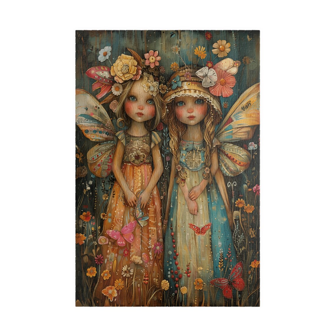 Two Enchanting Fairy Sisters With Butterfly Wings Art Poster - Image 3