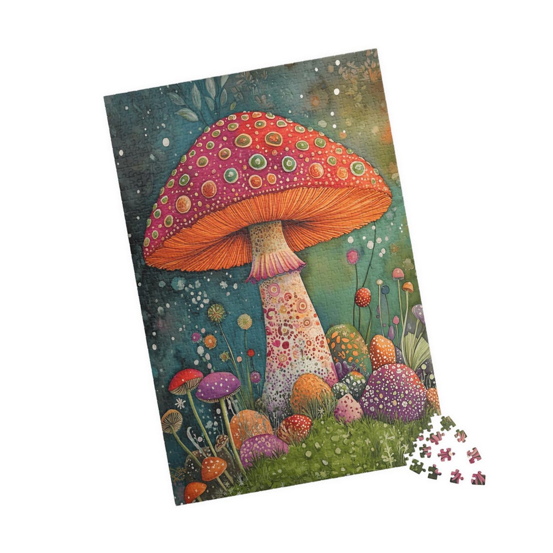 Fancy Spring Toadstool Mushroom with Dotted Cap Garden Art Poster - Image 4