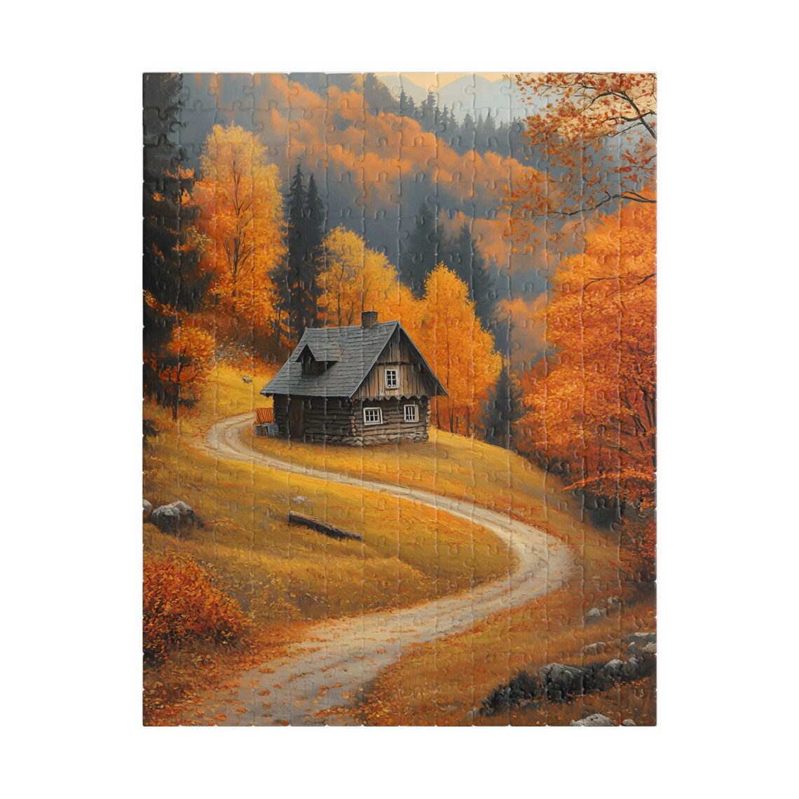 Cozy Autumn Cabin At The End Of A Winding Country Road Art Print - Image 5