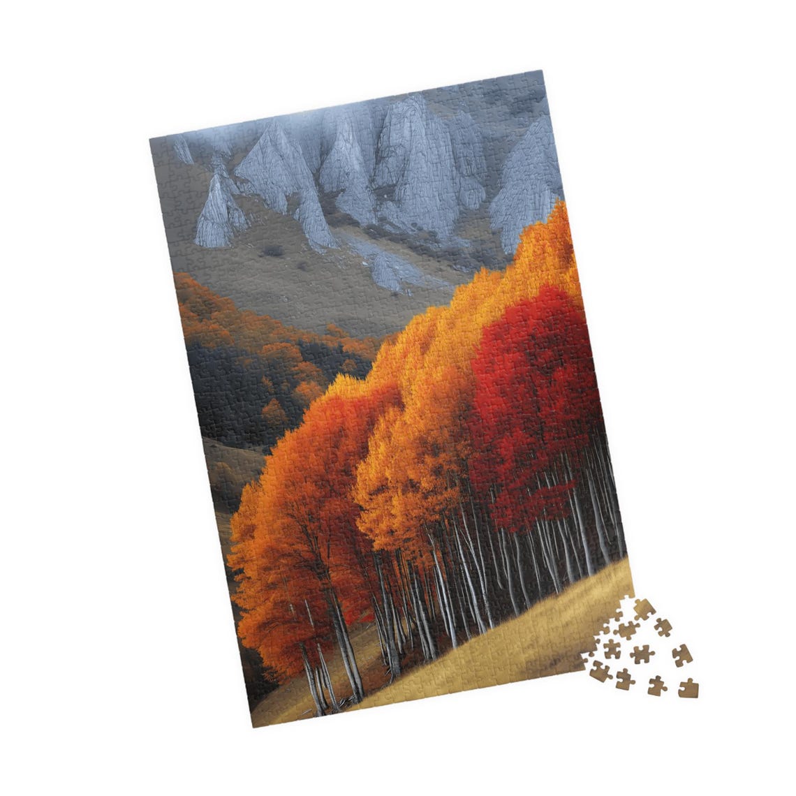 Fall Trees on a Mountain Brilliant Orange Autumn Forest Scene Poster - Image 4