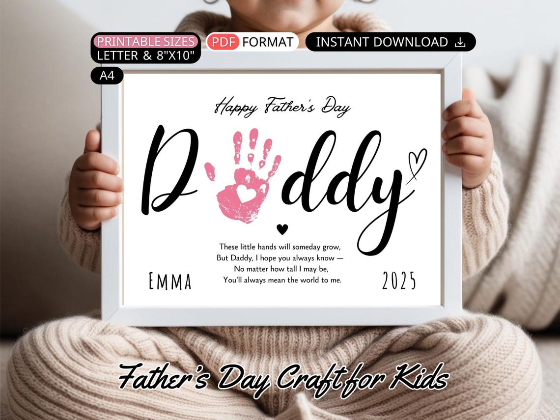 Father's Day Handprint Craft - Dad Poem Art Print