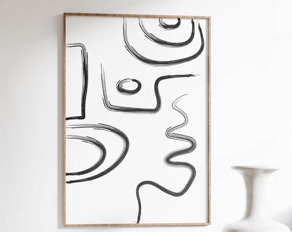 Minimalistic Abstract Line Art Wall Art Poster For Contemporary Minimalist Scandinavian Home Decor I Framed And Unframed Options I Geometric
