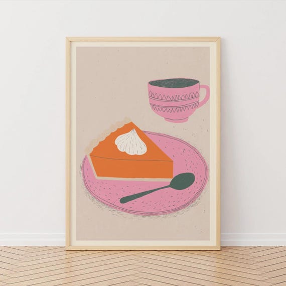 Pumpkin Pie Art Print Sweet Kitchen Foodie Poster