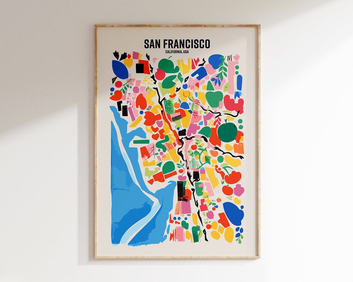 San Francisco City Map, Mid Century Travel Poster - Image 2