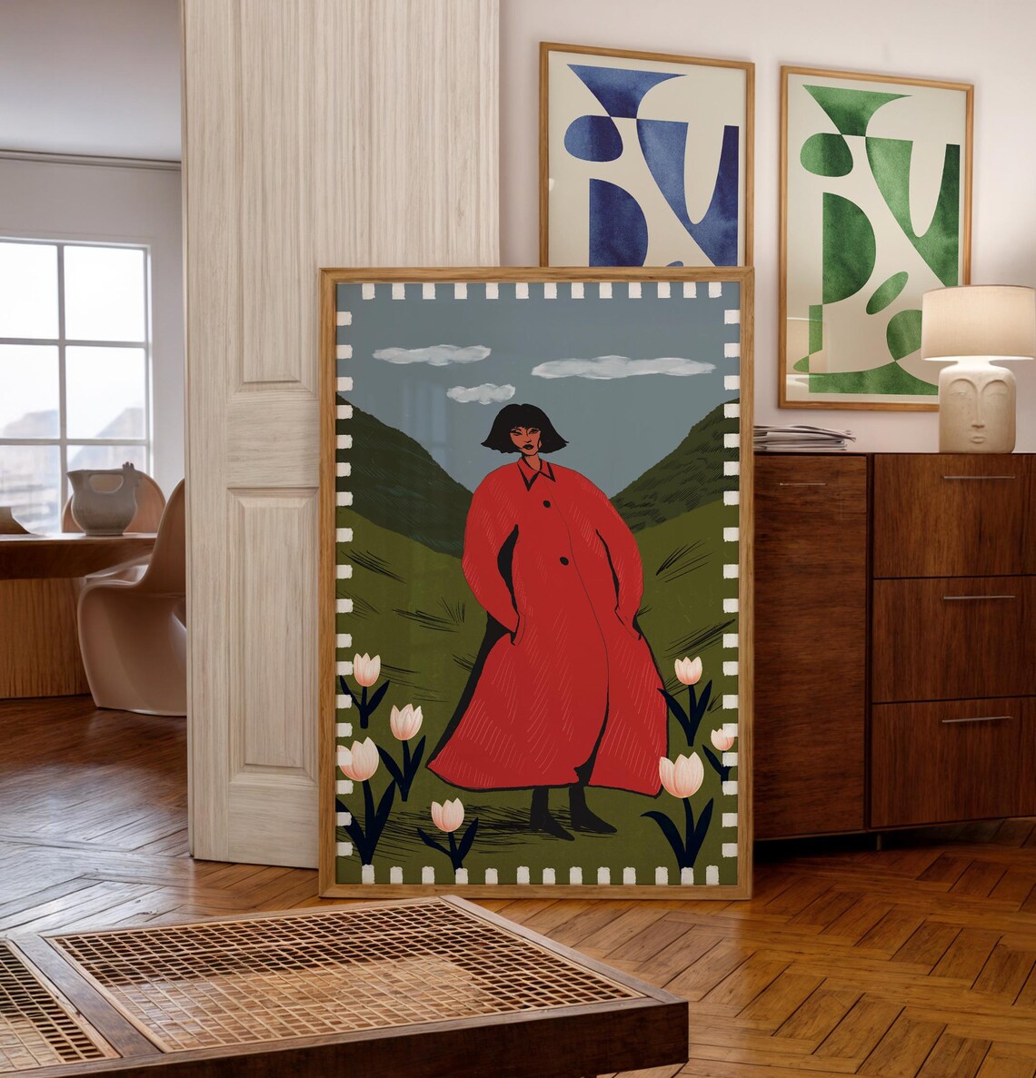 Girl in Red, Modern Poster Art - Image 4