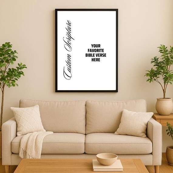 Personalized Bible Verse Print Custom Christian Wall Art Scripture Gift Unframed