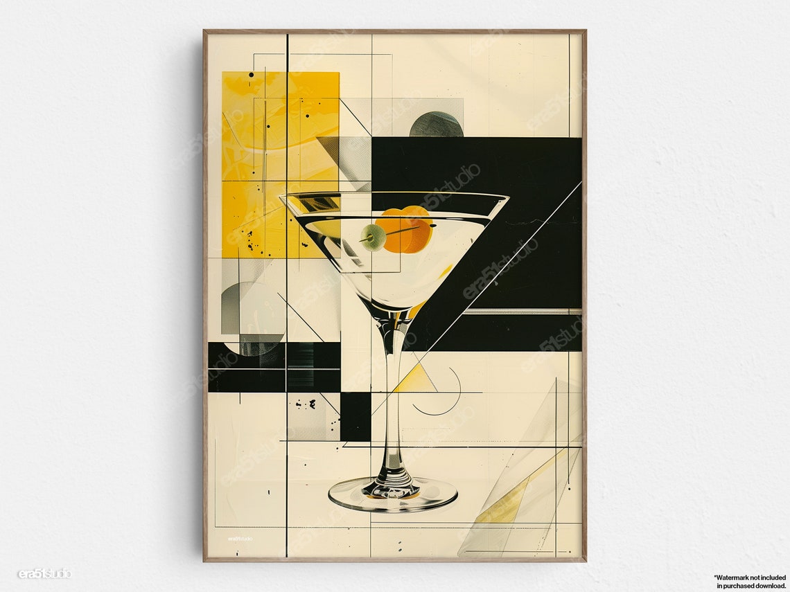 Geometric Elegance Original Midcentury Modern Minimalist Wall Art
