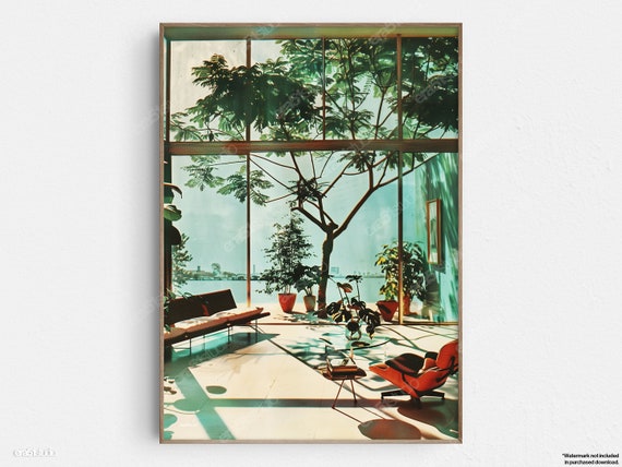 Glasshouse Mid-Century Minimalist Art Print