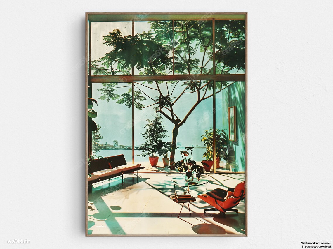 Glasshouse Mid-Century Minimalist Art Print