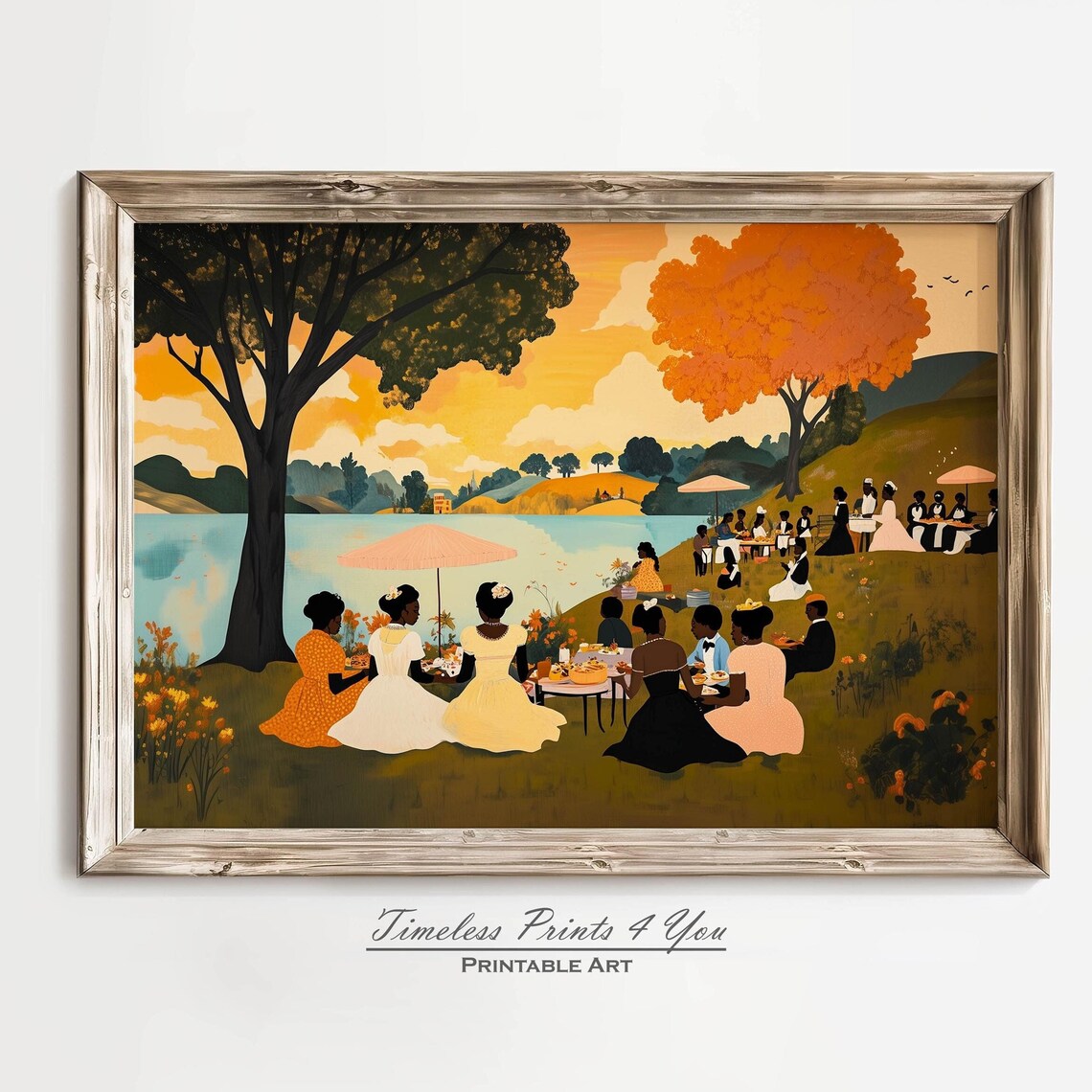 Juneteenth African Art Vintage Oil Painting Print