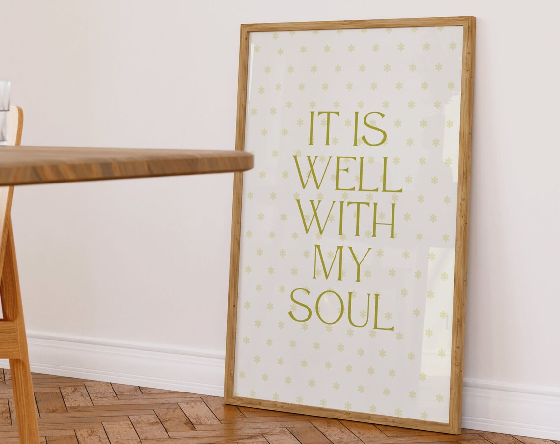 It Is Well With My Soul Minimalist Christian Print