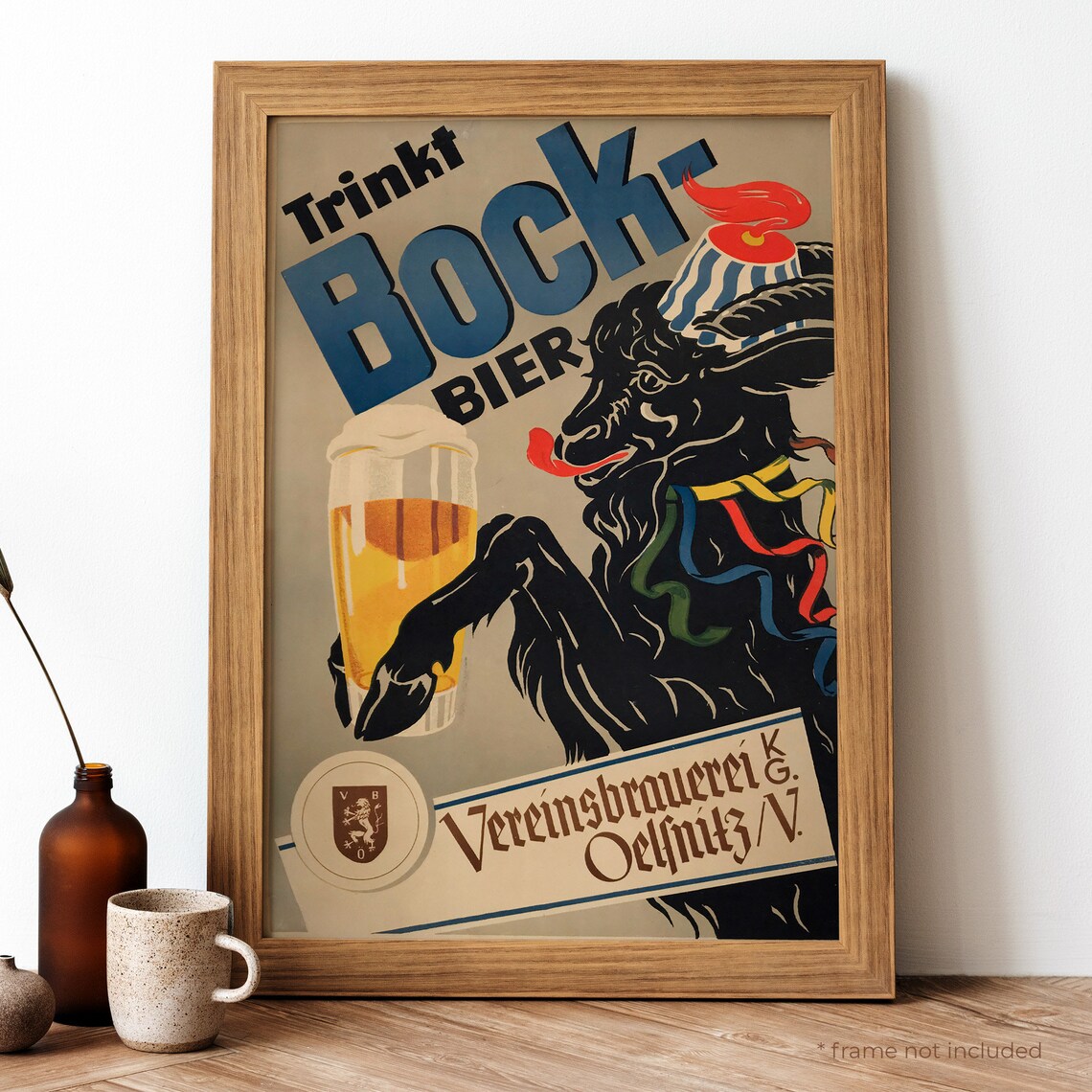 Trinkt Bockbier Vintage German Beer Travel Poster