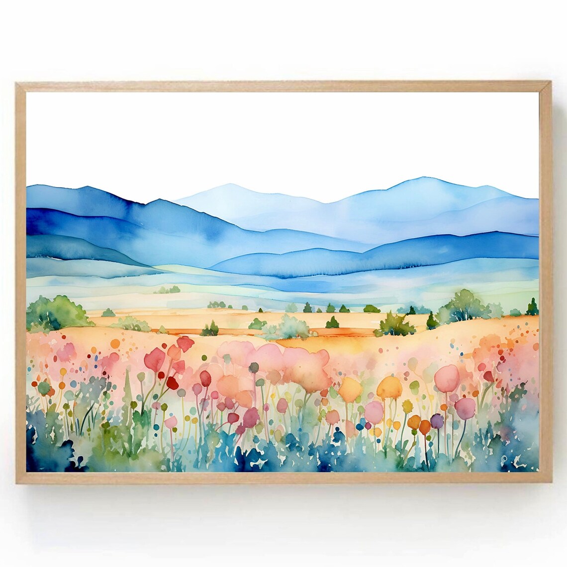 Blue Ridge Mountains National Park Travel Poster, Watercolor
