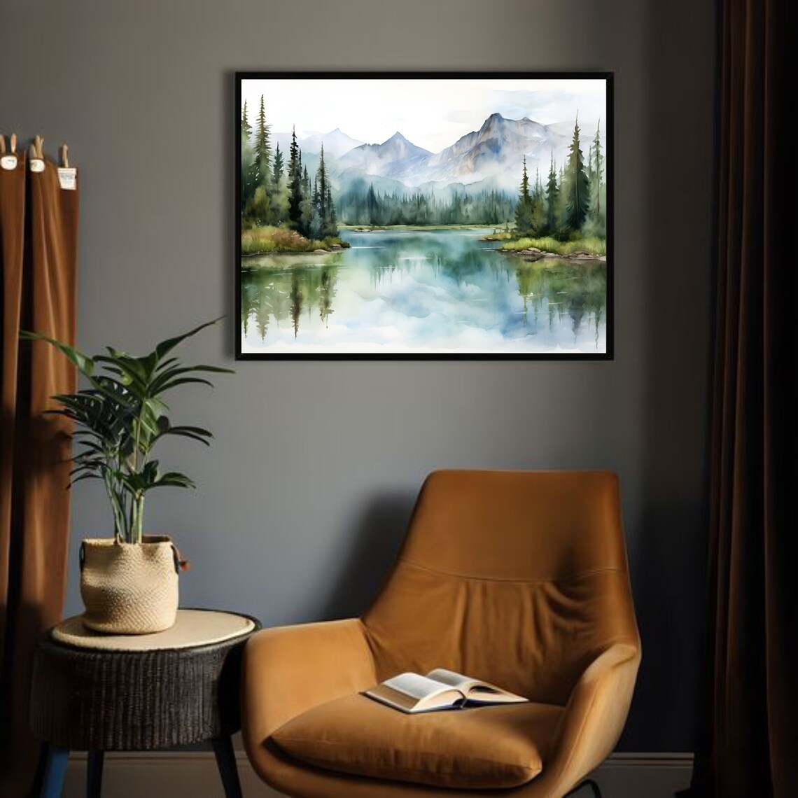 Emerald Lake Utah Watercolor Art Print, Mountain Landscape - Image 4