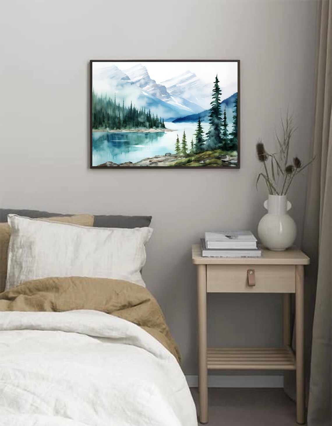 Joffre Lake Watercolor Poster, British Columbia Travel - Image 3