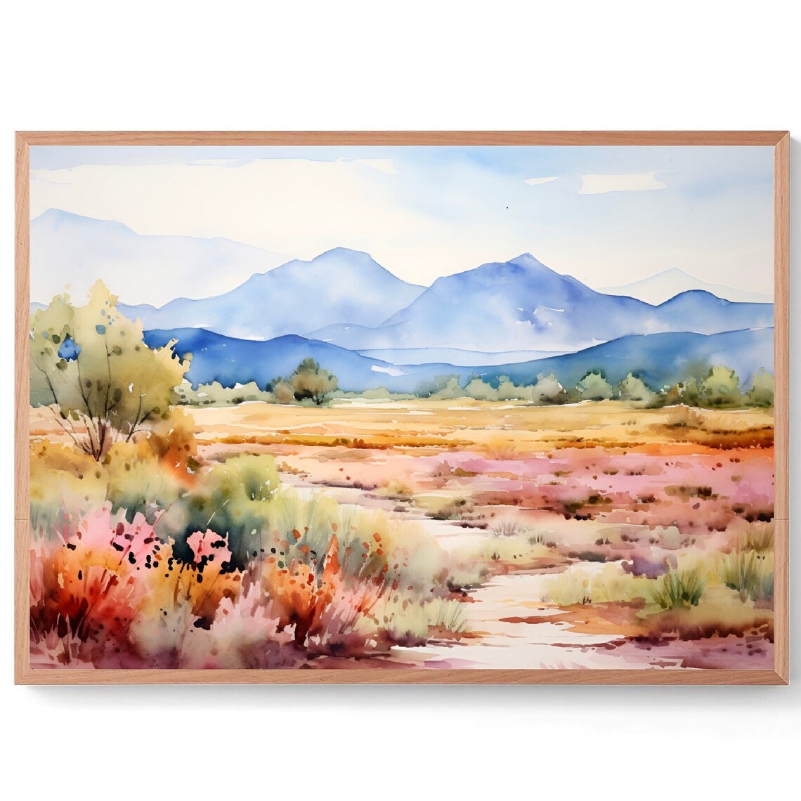 Marys Peak Watercolor Art Print, Oregon Mountain