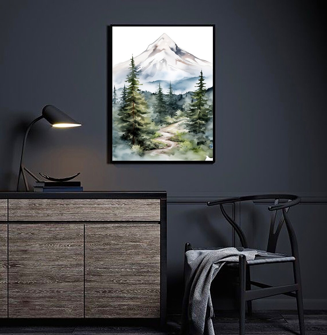 Mount Hood Mountain Forest Travel Poster - Image 2