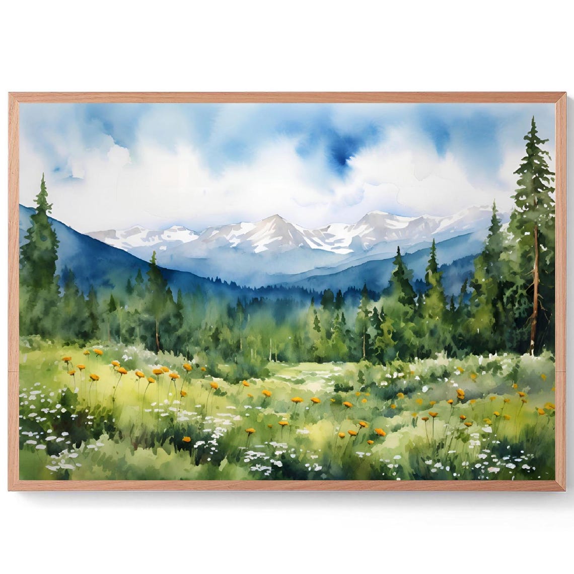 Cheaha Mountain Alabama Wildflower Meadow Snow Peak Art Poster
