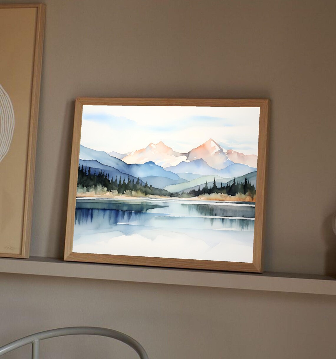 Grand Lake Rocky Mountains Watercolor Art Print - Image 3