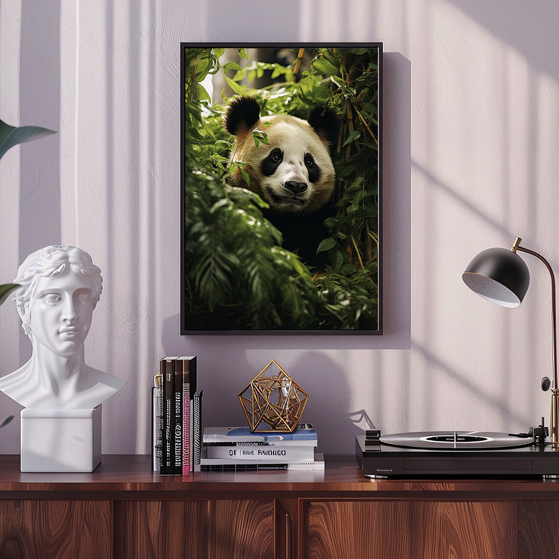 Giant Asian Panda Art Print, Living Room Decor