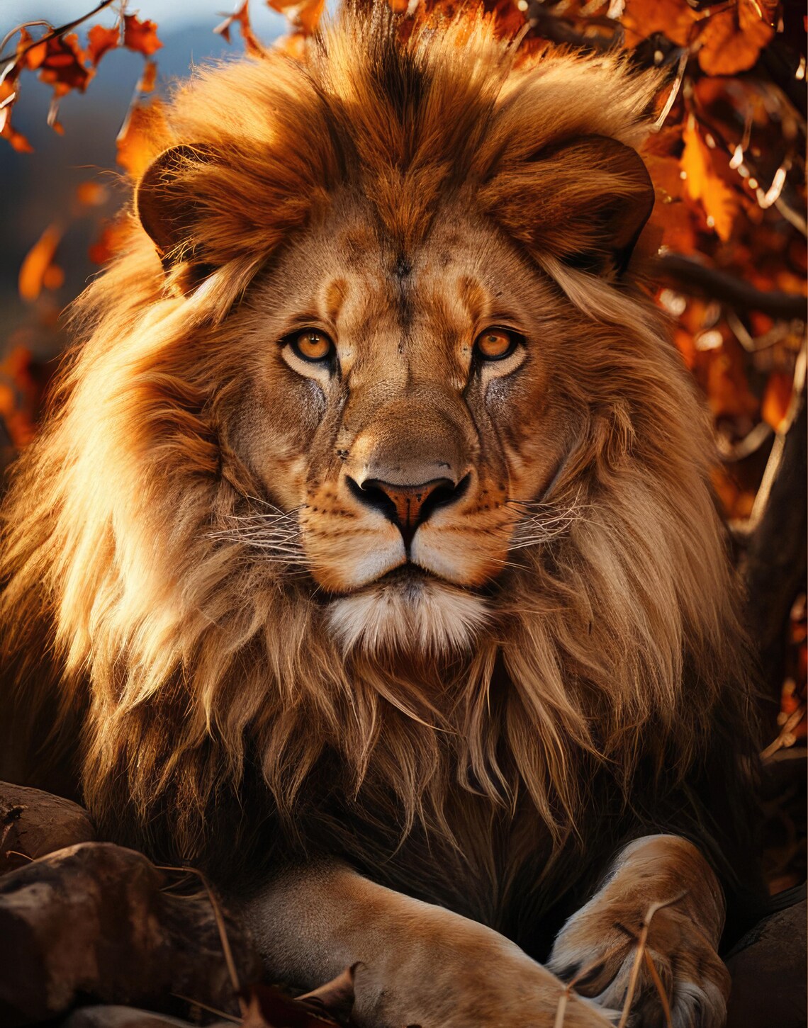 African Safari Lion Art Print, Antique Wall Decor - Image 2