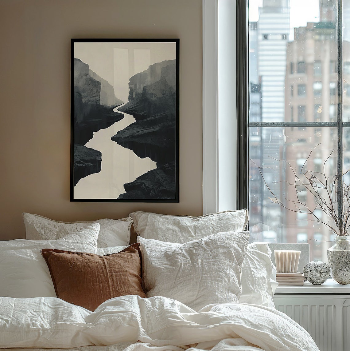 Minimalist Winding River Print Wabi Sabi Wall Art Japanese Inspired Wall Decor Wabi Sabi Home Decor Gifts For Her Japandi Decor - Image 4