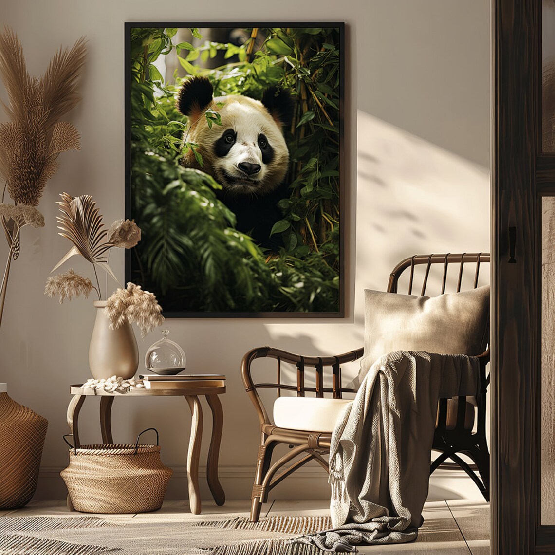 Giant Asian Panda Art Print, Living Room Decor - Image 4