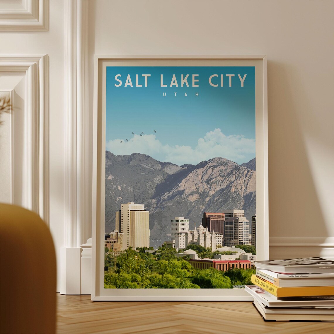 Salt Lake City Travel Poster, Utah Wall Decor Art