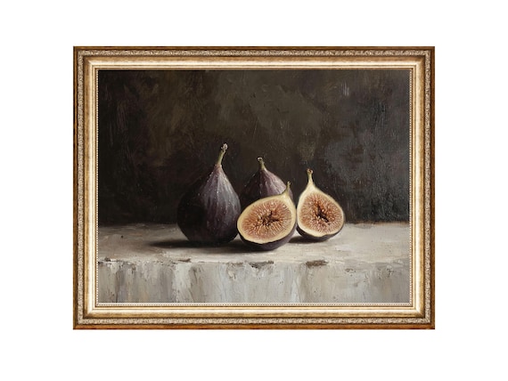 Fruit Still Life Figs Painting Fruit Art Oil Painting Cottage Core Art Vintage Painting Prints