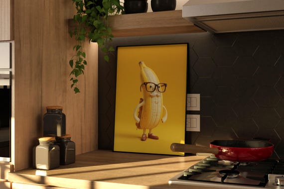 Funny Banana Art Print Trendy Kitchen Decor