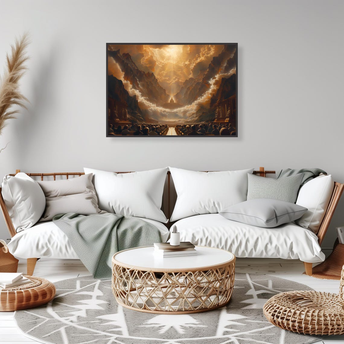 Heavenly Temple Light Worship Crowd Faith Inspired Art Poster - Image 2