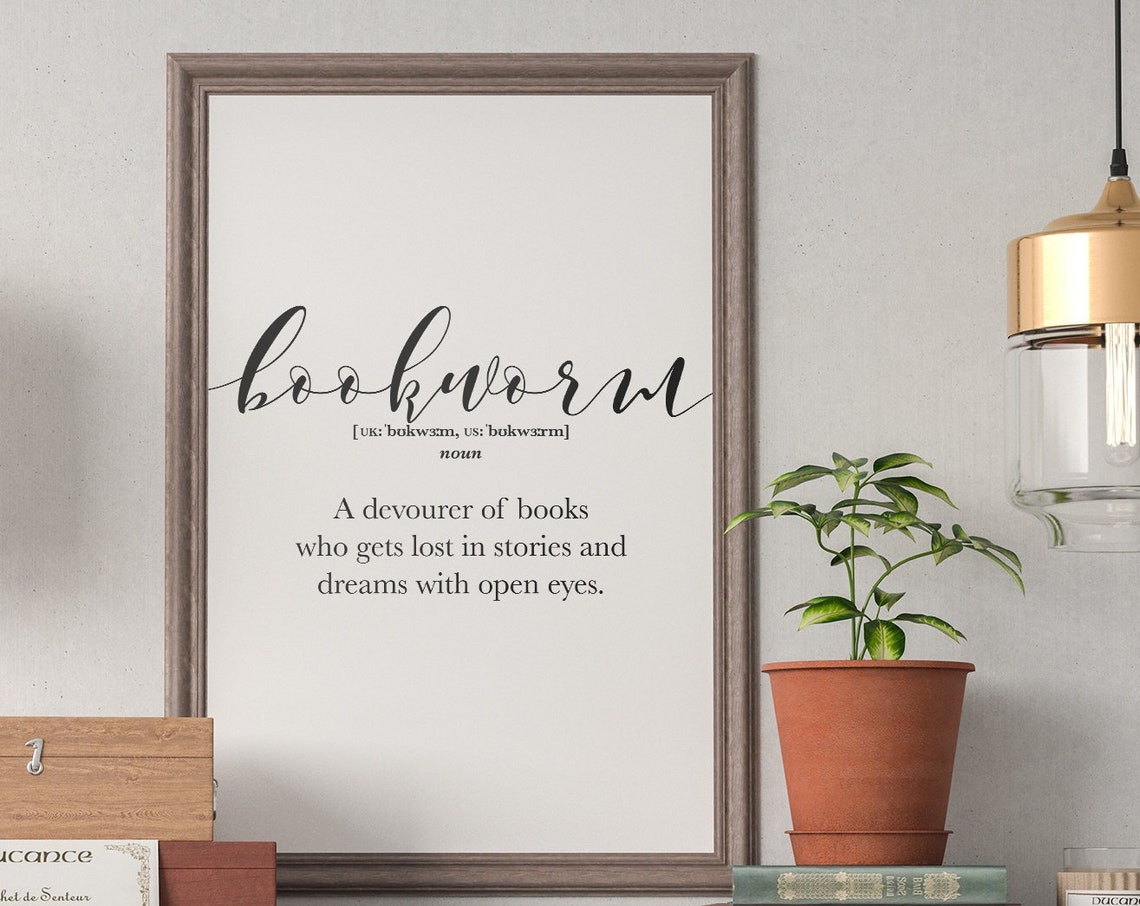 Bookworm Definition Dictionary Style Reading Lover Gift Poster
