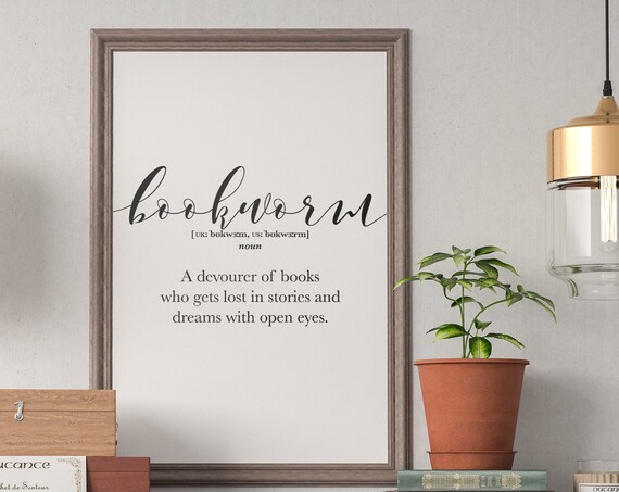 Bookworm Definition Dictionary Style Reading Lover Gift Poster