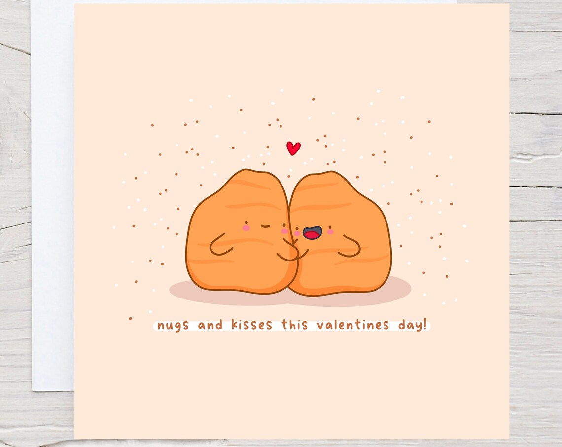 Nugs And Kisses This Valentines Day Kawaii Chicken Nugget Poster