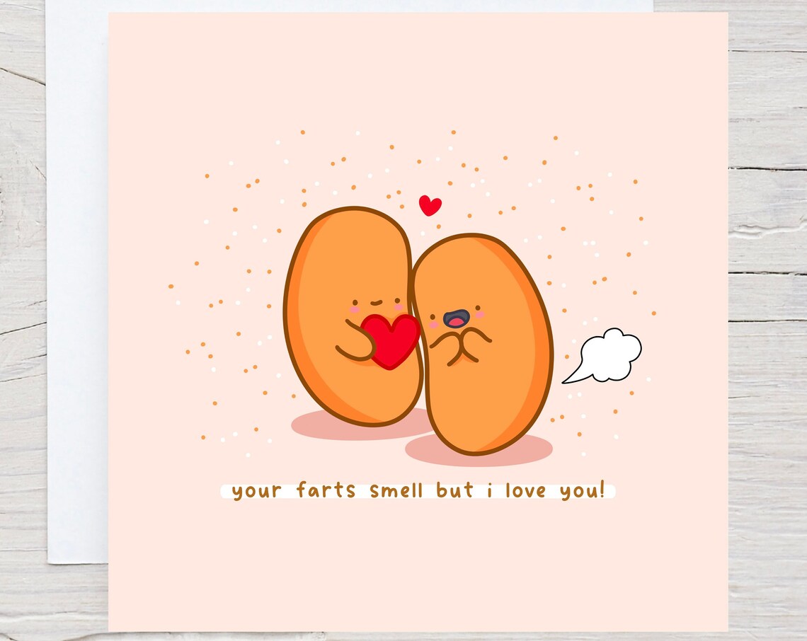 Kawaii Beans Your Farts Smell But I Love You Funny Pun Art Print