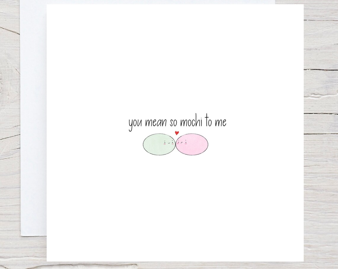 You Mean So Mochi To Me Kawaii Pun Card Anniversary Wall Art