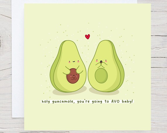 Cute Avocado Baby Card Pregnancy Baby Cards Pregnancy Congratulations Card Kawaii Cards