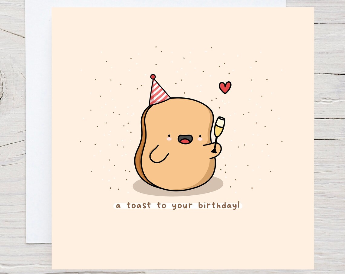 A Toast to Your Birthday Cute Champagne Toast Party Card Poster