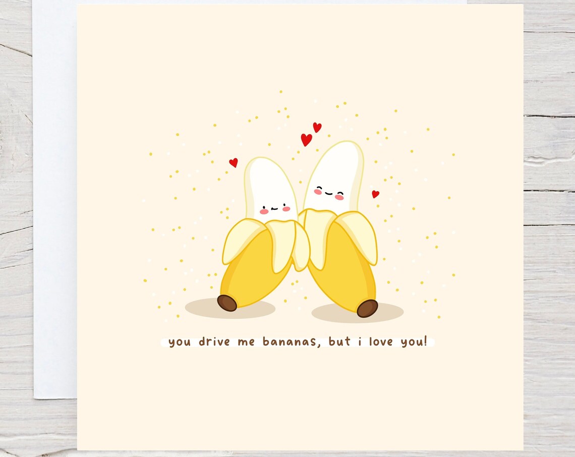 You Drive Me Bananas But I Love You Kawaii Banana Couple Poster
