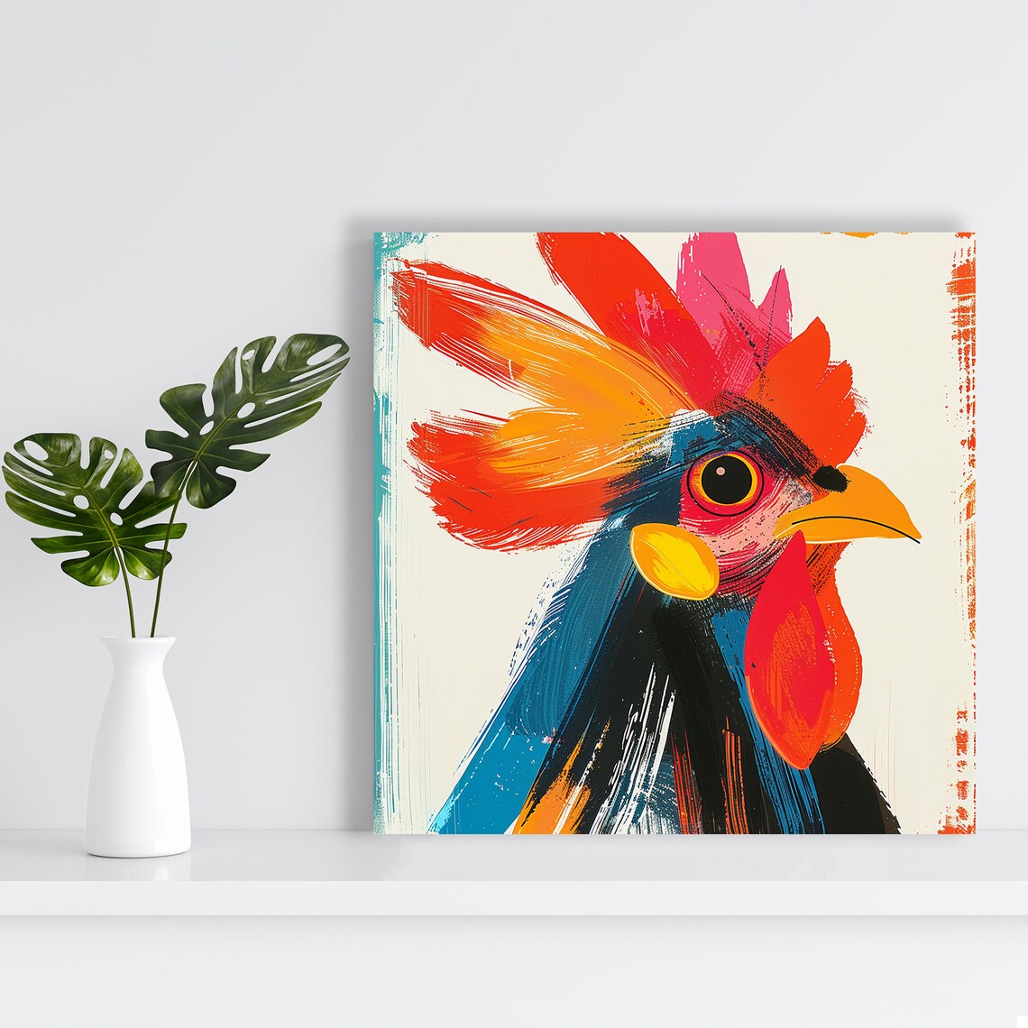 Rooster Modern Decor Art Print, Vibrant Style - Image 2
