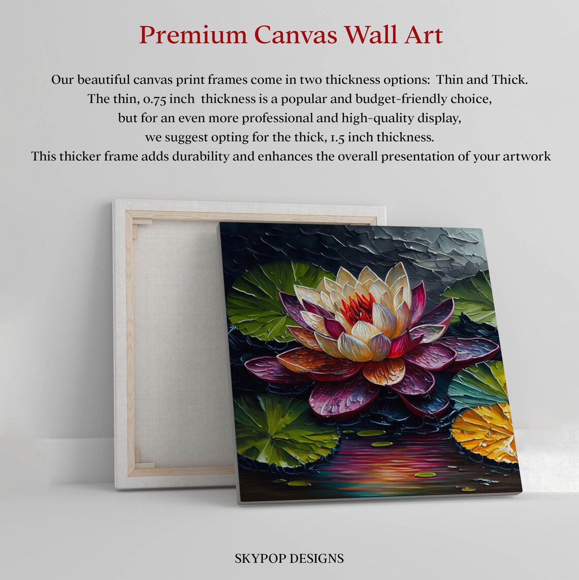 Water Lily Flower Botanical Poster Print, Pink Floral - Image 2