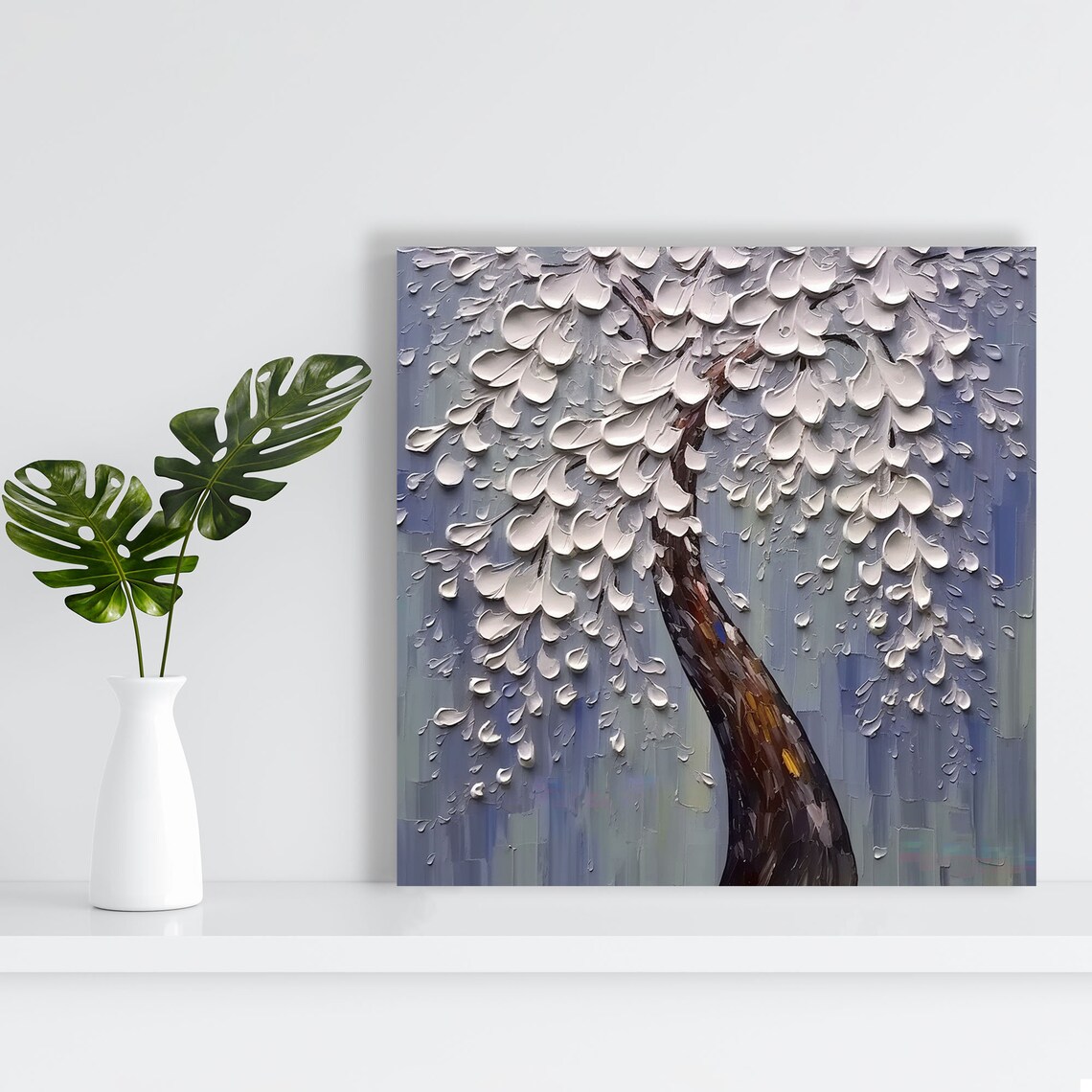 White Floral Tree Botanical Wall Art Poster Print - Image 3
