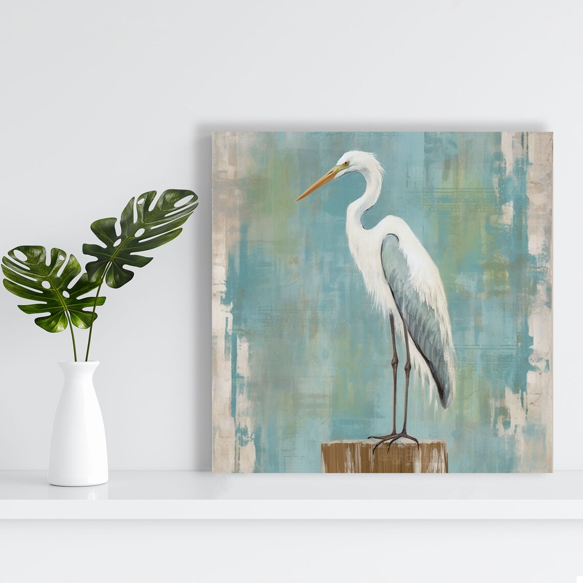 Heron Bird Modern Art Print, Contemporary Decor - Image 3